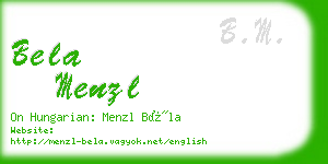 bela menzl business card